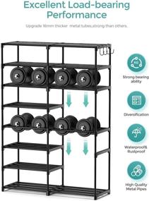 img 2 attached to 👟 Durable 8-Tier Metal Shoe Rack: Organize 26-30 Pairs of Shoes and Boots with Side Hooks - Ideal for Entryway, Closet, and Bedroom Storage