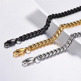 img 2 attached to 🎁 PROSTEEL Стильный браслет Cuban Link для мужчин и женщин - нержавеющая сталь, черный/покрытие 18К золотом, разные ширины и длины, поставляется в подарочной коробке