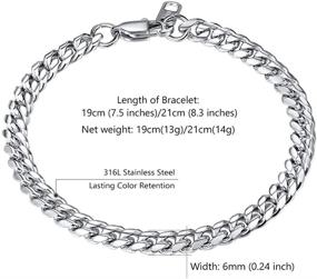 img 3 attached to 🎁 PROSTEEL Стильный браслет Cuban Link для мужчин и женщин - нержавеющая сталь, черный/покрытие 18К золотом, разные ширины и длины, поставляется в подарочной коробке