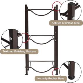 img 1 attached to 🍶 3 Tier Water Cooler Jug Rack - 5 Gallon Water Bottle Holder, Detachable Standing Storage Shelf for 3 Water Buckets, Heavy Duty Water Jugs Cabby Rack for Home Office Cabinet (Dark Bronze)