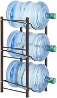 🍶 3 tier water cooler jug rack - 5 gallon water bottle holder, detachable standing storage shelf for 3 water buckets, heavy duty water jugs cabby rack for home office cabinet (dark bronze) logo