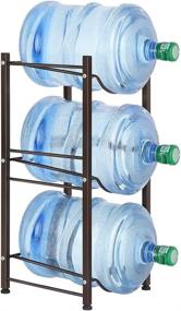 img 4 attached to 🍶 3 Tier Water Cooler Jug Rack - 5 Gallon Water Bottle Holder, Detachable Standing Storage Shelf for 3 Water Buckets, Heavy Duty Water Jugs Cabby Rack for Home Office Cabinet (Dark Bronze)