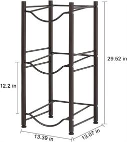 img 2 attached to 🍶 3 Tier Water Cooler Jug Rack - 5 Gallon Water Bottle Holder, Detachable Standing Storage Shelf for 3 Water Buckets, Heavy Duty Water Jugs Cabby Rack for Home Office Cabinet (Dark Bronze)