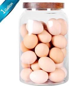 img 3 attached to 🍳 SAIOOL 1 Gallon Large Glass Food Storage Jars with Airtight Lid - Egg Jar Canister, Clear