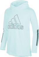 👕 active girls' clothing: adidas heather graphic sleeve hooded logo