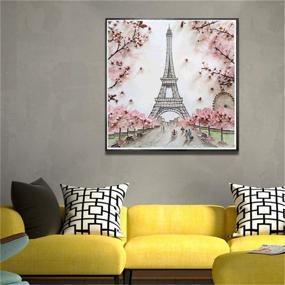 img 3 attached to Elegant Eiffel Tower 5D DIY Diamond Painting Kit for Exquisite Wall Decoration - Full Square Drill, Rhinestone Embroidery Art Craft, Cross Stitch, Paint by Number - Ideal for Adults and Children - 12x12 inches