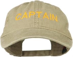 img 4 attached to 🧢 e4Hats.com Captain Embroidered Low Profile Washed Cap - Stylish and Versatile Headwear Choice