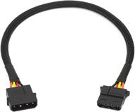 💻 enhance your pc's connectivity with crj 4-pin molex male to female extension cable - 12" black sleeved solution logo