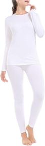 img 4 attached to 👚 AUQCO Women's Ultra Soft Thermal Underwear Set with Fleece Lined Base Layer - Winter Warm Long Johns Top & Bottom