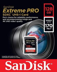 img 1 attached to SanDisk 128GB Extreme PRO SDXC UHS-I Card - C10, U3, V30, 4K UHD, SD Card - SDSDXXY-128G-GN4IN | High Capacity, Ultra-Fast, V30 Rated SDXC Card