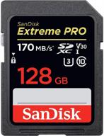 sandisk 128gb extreme pro sdxc uhs-i card - c10, u3, v30, 4k uhd, sd card - sdsdxxy-128g-gn4in | high capacity, ultra-fast, v30 rated sdxc card logo