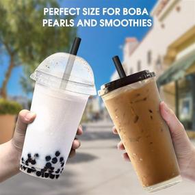 img 1 attached to 🥤 Pack of 100 Jumbo Black Boba Straws - Individually Wrapped Wide-mouthed Straws, Disposable and Smoothie-friendly (0.43" Wide X 9.45" Long)