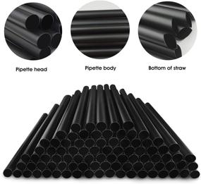 img 2 attached to 🥤 Pack of 100 Jumbo Black Boba Straws - Individually Wrapped Wide-mouthed Straws, Disposable and Smoothie-friendly (0.43" Wide X 9.45" Long)