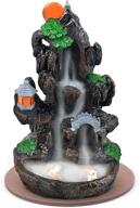 🏔️ ronlap mountain backflow incense burner, monk tower river resin waterfall incense holder with 120 upgraded incense cones+30 incense sticks, ideal for aromatherapy meditation and home decor логотип