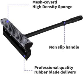 img 2 attached to Windshield Window Squeegee Car Cleaning Tool with Handle - Professional Shower Glass Scrubber and Small Bathroom Washer for Auto Washing