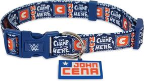 img 2 attached to 🐾 WWE John Cena 5/8 X 8-14" Adjustable Dog Collar: Ultimate Wrestling Tribute for Your Canine Companion