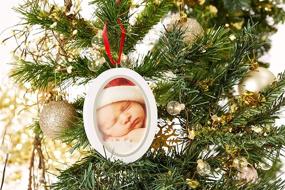 img 1 attached to 👶 Pearhead Babyprints Double-Sided Photo Ornament | Newborn Baby Handprint & Footprint | Clean Touch Ink Pad Included | Ideal Gift for Baby's First Christmas & Holidays