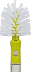 img 1 attached to Casabella Smart Scrub Dispensing Glass & Bottle Brush - White, Yellow, Gray: The Ultimate Cleaning Solution