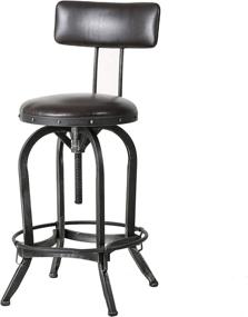 img 4 attached to 🪑 Brown Leather Barstool with Backrest by Christopher Knight Home Vlippu