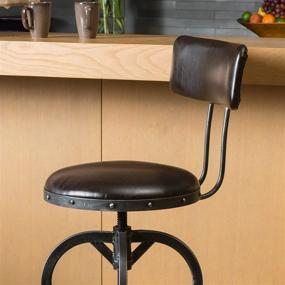 img 3 attached to 🪑 Brown Leather Barstool with Backrest by Christopher Knight Home Vlippu