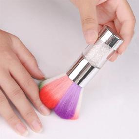 img 2 attached to 💅 Nail Brushes Dust Cleaning Kit for Acrylic UV Nails Art: Efficient Manicure and Pedicure Scrubbing Cleaner Tool with Powder Remover