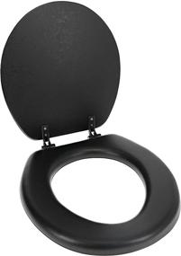 img 3 attached to 🚽 Ginsey Home Solutions Ginsey Soft Padded Plastic Hinges, Zebra Round Toilet Seat - Comfort and Style for Your Bathroom!