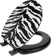 🚽 ginsey home solutions ginsey soft padded plastic hinges, zebra round toilet seat - comfort and style for your bathroom! logo