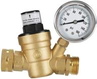 🚰 brass water pressure regulator valve - lead-free, adjustable reducer with gauge & inlet filter for rv/camper trailers - 160psi logo