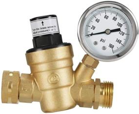 img 4 attached to 🚰 Brass Water Pressure Regulator Valve - Lead-Free, Adjustable Reducer with Gauge & Inlet Filter for RV/Camper Trailers - 160psi