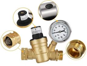 img 2 attached to 🚰 Brass Water Pressure Regulator Valve - Lead-Free, Adjustable Reducer with Gauge & Inlet Filter for RV/Camper Trailers - 160psi