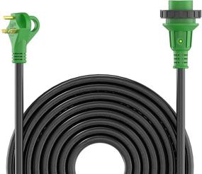 img 4 attached to 🔌 RVGUARD 30 Amp 50 Feet RV Power Extension Cord: Heavy Duty STW Wire with LED, Cord Organizer, Green, ETL Listed