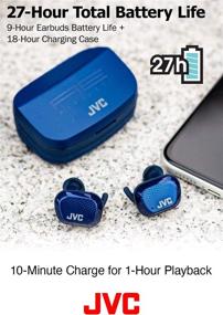 img 2 attached to 🎧 JVC HA-AE5TB AE Sport Полностью беспроводные наушники: Время работы аккумулятора - 27 часов, водонепроницаемость IP55 - Bluetooth вкладыши с функцией Touch & Talk и сенсорным управлением (черный).