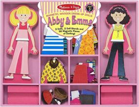 img 4 attached to 👗 Melissa & Doug Deluxe Magnetic Dress Up Set: Endless Dress-Up Fun for Kids!
