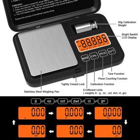 img 3 attached to 📏 Digital Gram Scale, Weightman Pocket Scale with 200 x 0.01g Precision, Grams and Ounces Scale for Jewelry, Large LCD Screen, 6 Units, Easy Tare, and Calibration Weight (Battery Included)