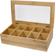 🍃 bamboo tea storage box with 10 evenly divided compartments logo