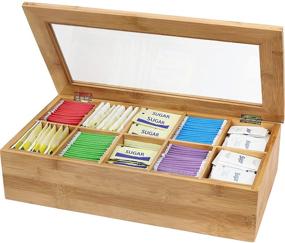 img 3 attached to 🍃 Bamboo Tea Storage Box with 10 Evenly Divided Compartments