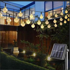 img 4 attached to 🌞 Outdoor Solar String Lights, Waterproof Globe Fairy String Lights with 50 LED Crystal Balls, 24.6Ft, Ideal for Bedroom, Garden, Yard, Home, Patio, Wedding, Party, Holiday Decoration