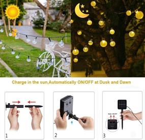 img 1 attached to 🌞 Outdoor Solar String Lights, Waterproof Globe Fairy String Lights with 50 LED Crystal Balls, 24.6Ft, Ideal for Bedroom, Garden, Yard, Home, Patio, Wedding, Party, Holiday Decoration