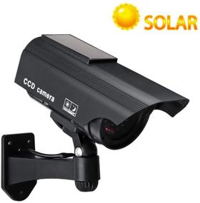 img 3 attached to 📷 YSUCAU Solar Powered Simulated Surveillance CCTV Dome Camera - Outdoor/Indoor Use with Flashing LED & Security Alert Sticker