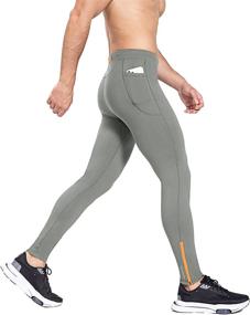 img 4 attached to 🔥 Ultimate Cold Weather Thermal Fleece Running Tights for Men by BALEAF: Water Resistant, Zipper Legs, Pockets - Perfect for Cycling and Hiking