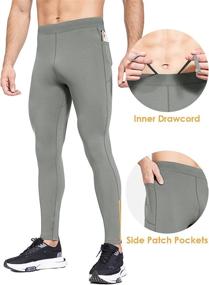 img 1 attached to 🔥 Ultimate Cold Weather Thermal Fleece Running Tights for Men by BALEAF: Water Resistant, Zipper Legs, Pockets - Perfect for Cycling and Hiking