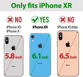 img 3 attached to Чехол SHIELDON для iPhone XR - кожаный флип-чехол-бумажник с блокировкой RFID, карманами для карт и подставкой - полуночно-зеленый (6,1 дюйма)