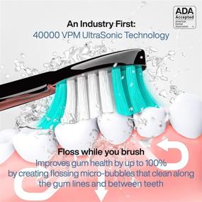 img 2 attached to ✨ AquaSonic Black Series Ultra Whitening Toothbrush: ADA Accepted Electric Toothbrush with 8 Brush Heads, Travel Case, Ultra Sonic Motor, Wireless Charging, 4 Modes with Smart Timer