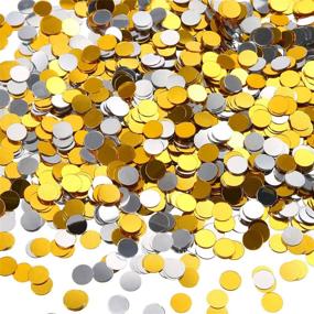 img 4 attached to 🎉 1/4 Inch Metallic Round Dot Confetti - Silver and Gold Glitter Confetti Circles, Ideal for Birthday, Wedding, and Holiday Party Decorations, Supplies - 3.5 oz