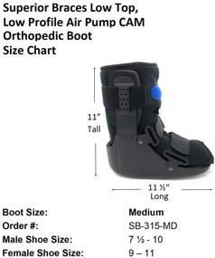 img 3 attached to 👟 Medium Size Low Top, Low Profile Air Pump CAM Medical Orthopedic Walker Boot for Ankle and Foot Injuries, Superior Braces, Fits Men Shoe Size 7 1/2 - 10, Women Shoe Size 8 1/2 - 11 1/2