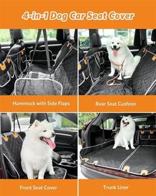 img 3 attached to 🐶 Petphil 4-in-1 Dog Car Seat Cover: Waterproof, Mesh Visual Window, Nonslip Dog Hammock, Scratchproof Pet Seat 900D Cover