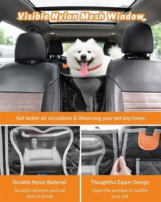 img 2 attached to 🐶 Petphil 4-in-1 Dog Car Seat Cover: Waterproof, Mesh Visual Window, Nonslip Dog Hammock, Scratchproof Pet Seat 900D Cover