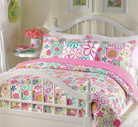 img 4 attached to 🛏️ Mariah Pink Polka Dot Colorful Quilt Bedding Set by Cozy Line Home Fashions - Reversible Coverlet Bedspreads for Queen Size Beds (3 Piece: 1 Quilt + 2 Standard Shams)