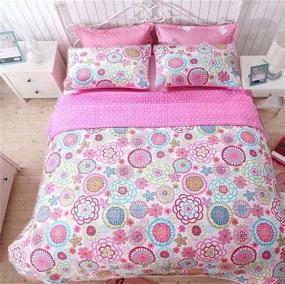 img 3 attached to 🛏️ Mariah Pink Polka Dot Colorful Quilt Bedding Set by Cozy Line Home Fashions - Reversible Coverlet Bedspreads for Queen Size Beds (3 Piece: 1 Quilt + 2 Standard Shams)