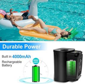 img 2 attached to 🔌 BOMPOW Rechargeable Electric Battery Air Pump for Pool Inflatables and Camping Air Bed, Portable Quick Inflate Deflate Air Mattress Pump with 4 Nozzles